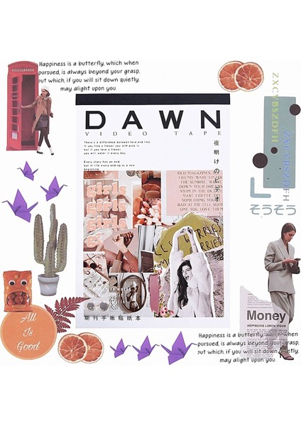 Dawn Temalı 50 Sayfa Sticker Defteri Scrapbooking Bullet Journal GGK DAH147