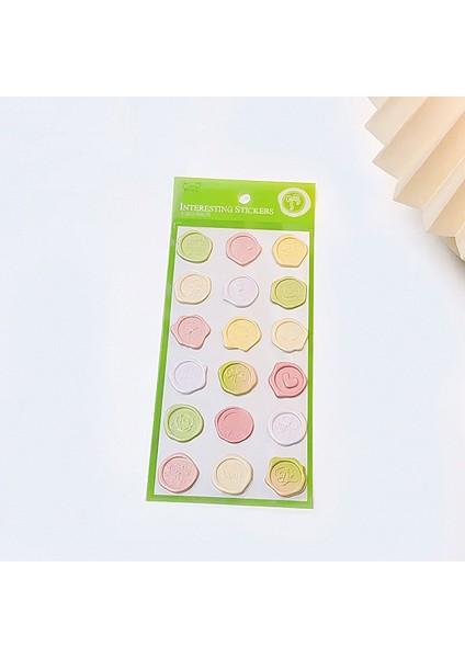 Yeşil Temalı Wax 3D Pul Sticker Seti Bullet Journal GGK DF025