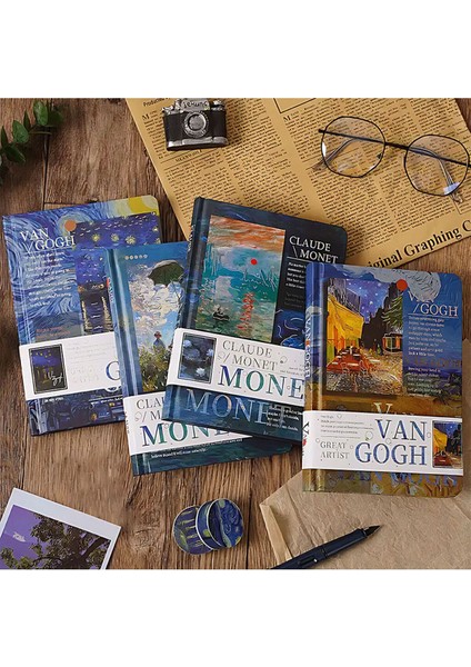 Claude Monet Temalı Kutulu Kit • Defter • Kalem • Washi Bant • Ayraç • Sticker (GGK-NB007)