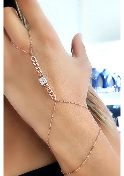 925AYAR Gümüş Üzerine Rose Altın Kaplama Trend Şahmeran