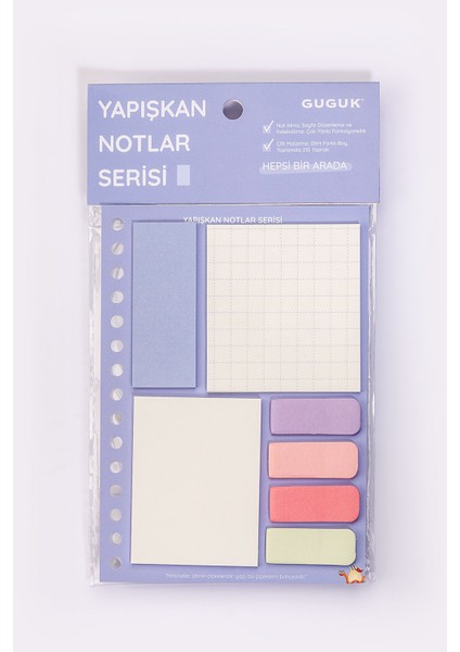 Mor Yapışkan Not Seti Post It Sticky Note GGK KYN006