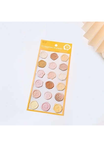 Sarı Temalı Wax 3D Pul Sticker Seti Bullet Journal GGK DF023