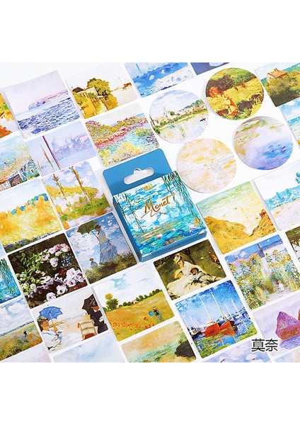 Claude Monet Temalı 45 Adet Sticker Seti Bullet Journal GGK DW123