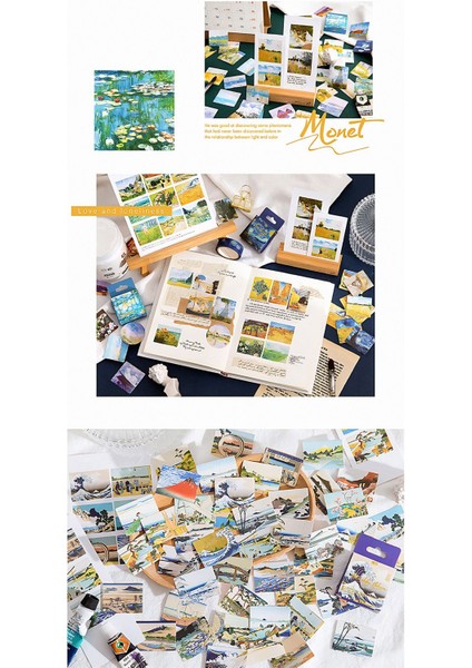 Claude Monet Temalı 45 Adet Sticker Seti Bullet Journal GGK DW123