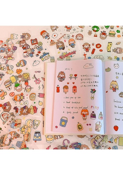 Good Time Temalı 100 Yaprak 4 Bölmeli Sticker Seti Bullet Journal GGK DJ059