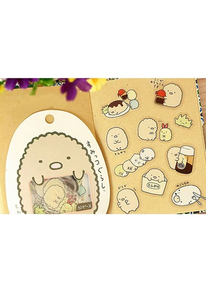 Tonkatsu Temalı Sumikko Gurashi 50 Adet Sticker Seti Bullet Journal GGK DC015