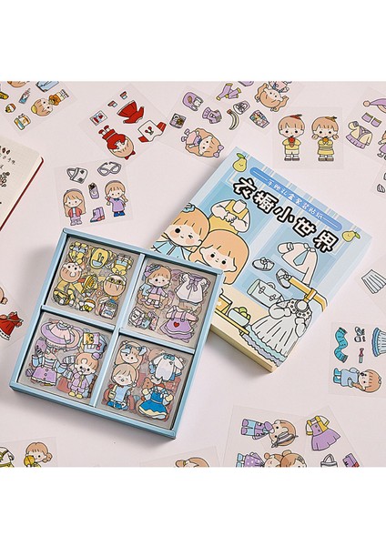 Wardrobe Small World Temalı 100 Yaprak 4 Bölmeli Sticker Seti Bullet Journal GGK DZ077