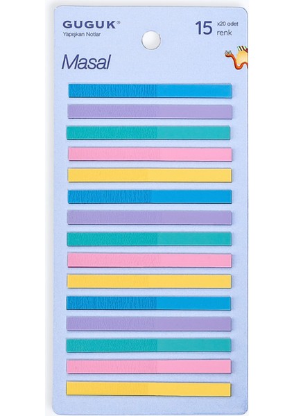 Masal 15 Renkli Şeffaf Pet Index Sticker Post It Sticky Note GGK PI006