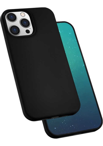 Aslan Aksesuar Apple iPhone 13 Pro Kılıf Zore Silk Silikon-Siyah