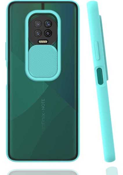 Infinix Note 7 Kılıf Zore Lensi Kapak-Turkuaz