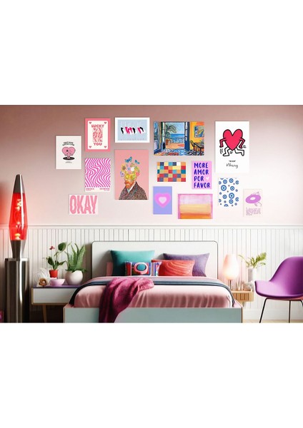 Preppy Temalı Eklektik Poster Seti