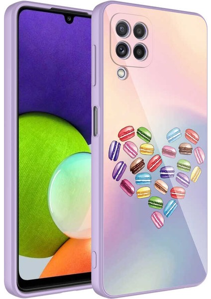 Galaxy M22 Kılıf Kamera Korumalı Desenli Sert Silikon Zore Epoksi Kapak-No1