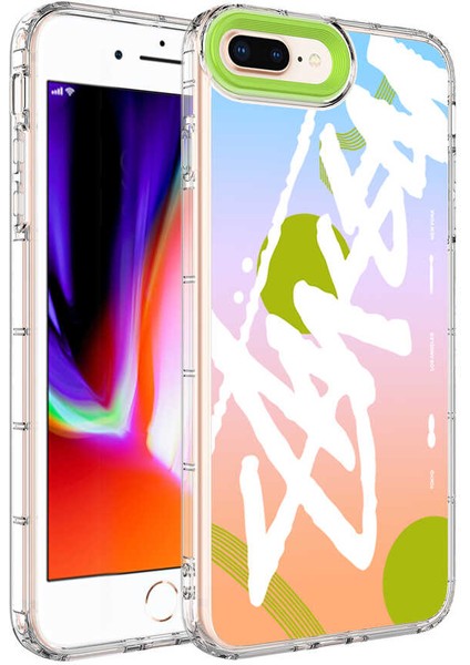 iPhone 7 Plus Uyumlu Kamera Korumalı Renkli Desenli Sert Silikon Zore Korn Kapak-No2