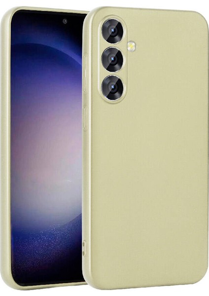 Aslan Aksesuar Galaxy S24 Plus Kılıf Zore Premier Silikon Kapak-Gold