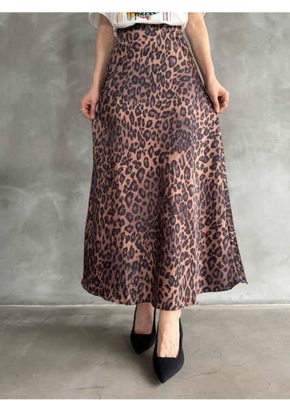 Saten Leopar Desenli Etek fırsatları