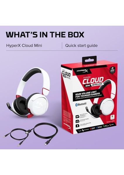 Hyperx Cloud Mini - Kablosuz Oyun Kulaklığı (Beyaz)