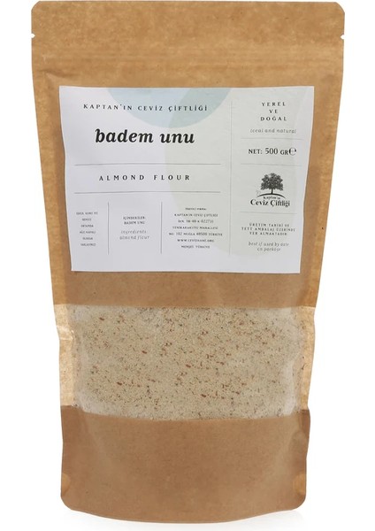 Yerli Badem Unu İnce Çekim Glütensiz ve Vegan (500 G)