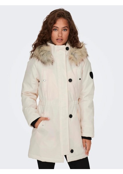 Kadın Kapüşonlu Ekru Parka Mont - 15304625 modelleri