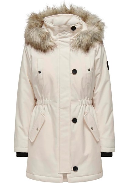 Kadın Kapüşonlu Ekru Parka Mont - 15304625 indirimleri