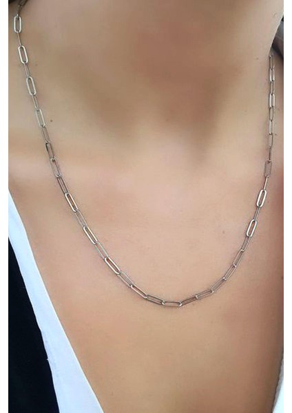 Italyan 925 Ayar Gümüş Ataç Zincir Kolye