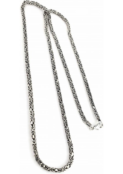 925 Ayar Gümüş Tasarım El Işi Kral Zincir Erkek Kolye