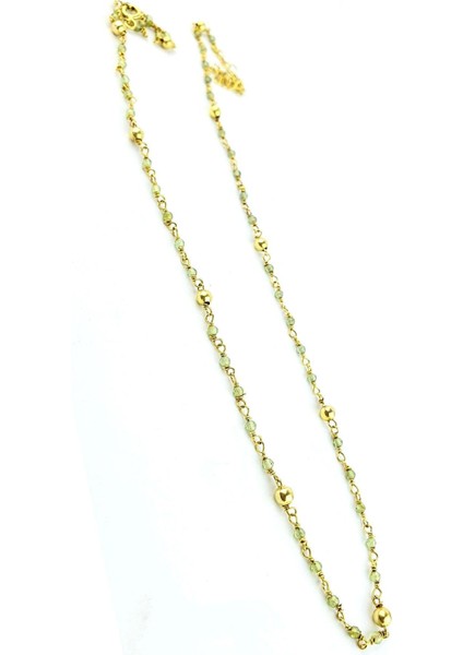 Tasarım El Işi 925 Ayar Gümüş Üzerine Altın Kaplama Kalsedon Taşlı Zincir Kolye fiyatları