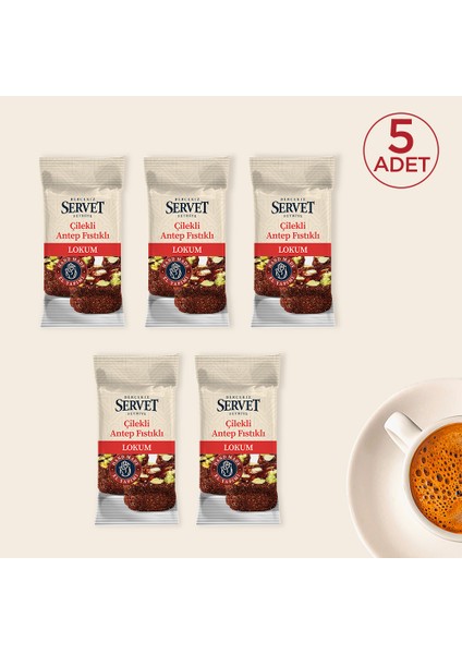 Çilekli Antep Fıstıklı Lokum 5'li Paket