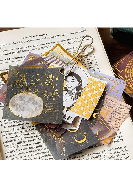 Dream Girl Temalı Vintage Altın Damga Sticker Seti Bullet Journal GGK DFZ031 modelleri