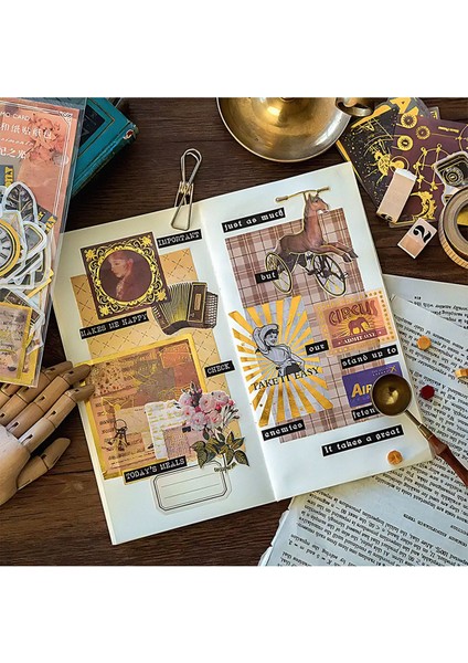 Dream Girl Temalı Vintage Altın Damga Sticker Seti Bullet Journal GGK DFZ031 fırsatları