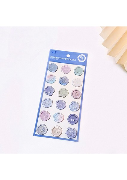 Mavi Temalı Wax 3D Pul Sticker Seti Bullet Journal GGK DF026