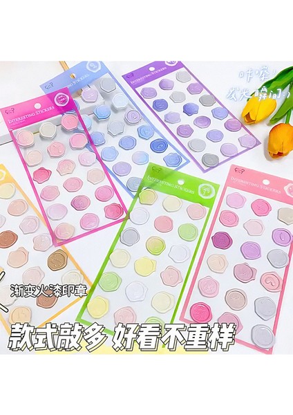 Mavi Temalı Wax 3D Pul Sticker Seti Bullet Journal GGK DF026