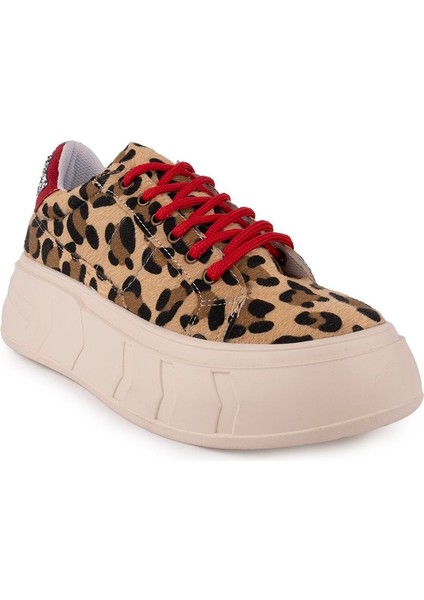 Modern Rahat Dantel Tasarım Ayakkabı 7961 Leopar