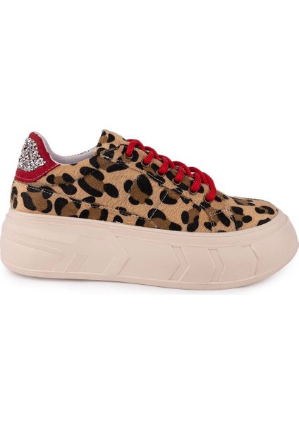 Modern Rahat Dantel Tasarım Ayakkabı 7961 Leopar