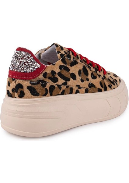 Modern Rahat Dantel Tasarım Ayakkabı 7961 Leopar