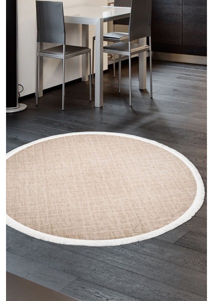 Halı Vizon Stylish Saçaklı Yuvarlak Kaymaz Kesme Ince Yolluk Kilim Salon Halısı Modelleri