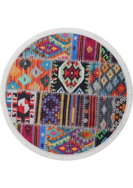 Halı Çok Renkli 9010 Saçaklı Yuvarlak Kesme Ince Yolluk Kilim Salon Halısı Modelleri fiyatları