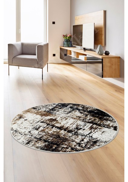 Halı Siyah K1310 Yıkanabilir Yuvarlak Kesme Ince Yolluk Kilim Salon Halısı Modelleri