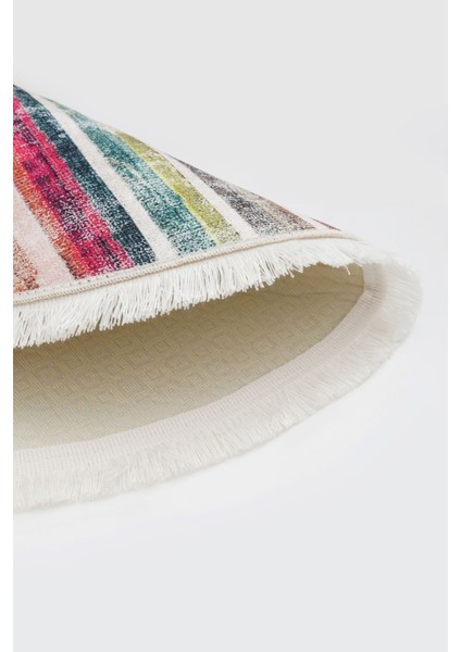 Halı Multi Yıkanabilir Saçaklı Yuvarlak Kesme Ince Yolluk Kilim Salon Halısı Modeli