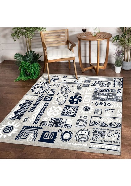 Halı Gri K0450 Yıkanabilir Saçaklı Ince Yolluk Kilim Salon Halısı Modelleri