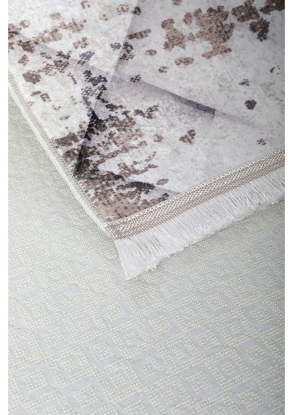 Halı Bej K1280 Yıkanabilir Saçaklı Kesme Ince Yolluk Kilim Salon Halısı Modelleri fırsatları