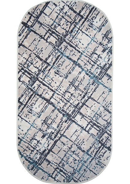 Halı Mavi Trend Yıkanabilir Saçaksız Oval Kesme Ince Yolluk Kilim Salon Halısı Modelleri fiyatları