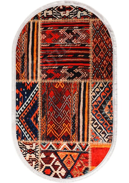 Halı Turuncu K1300 Saçaklı Oval Kesme Ince Yolluk Kilim Salon Halısı Modelleri