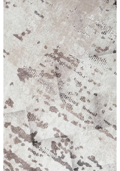 Halı Bej K1280 Yıkanabilir Yuvarlak Kesme Ince Yolluk Kilim Salon Halısı Modelleri