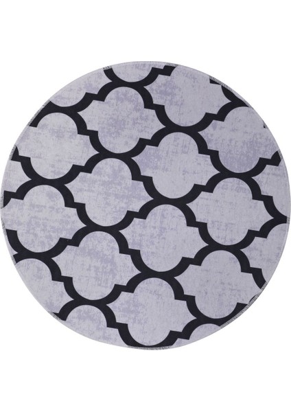 Halı Gri Maça Yıkanabilir Saçaksız Yuvarlak Kesme Ince Yolluk Kilim Salon Halısı Modeli