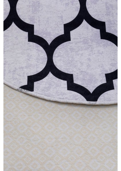 Halı Gri Maça Yıkanabilir Saçaksız Yuvarlak Kesme Ince Yolluk Kilim Salon Halısı Modeli
