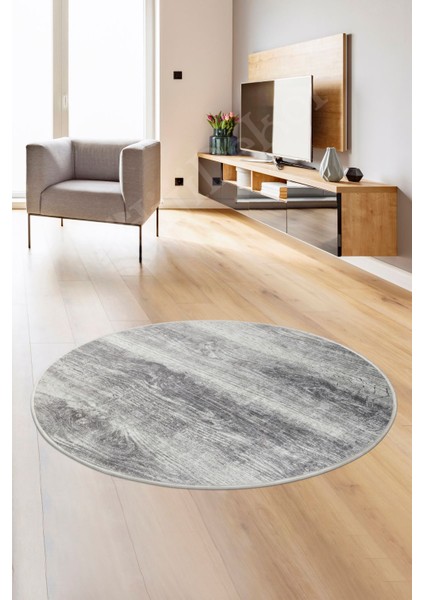 Halı Gri KY7056 Yıkanabilir Yuvarlak Kesme Ince Yolluk Kilim Salon Halısı Modelleri