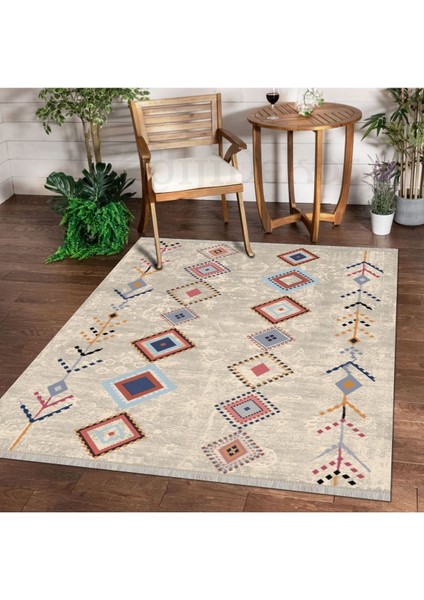 Halı Çok Renkli Iskandinav Saçaklı Kaymaz Kesme Ince Yolluk Kilim Salon Halısı Modelleri
