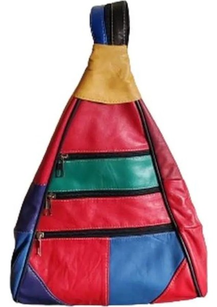 Kadın Hakiki Deri Maymun Model Sırt Çantası - Çok Bölmeli - Kırmızı Ala indirimleri