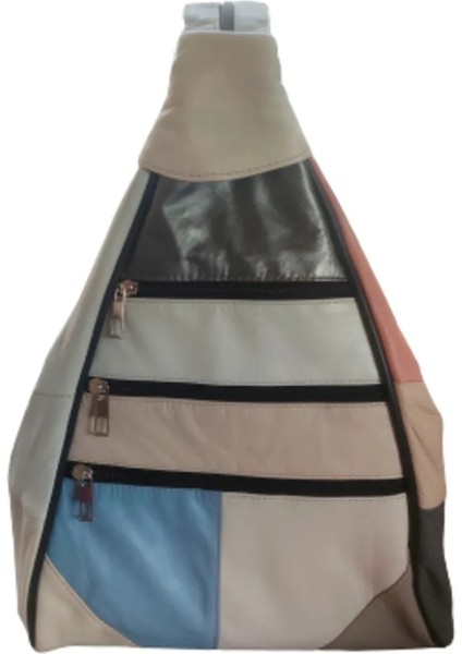 Kadın Hakiki Deri Maymun Model Sırt Çantası - Çok Bölmeli - Açık Ala modelleri