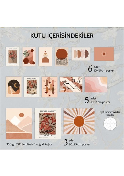 Boho Temalı Eklektik Poster Seti